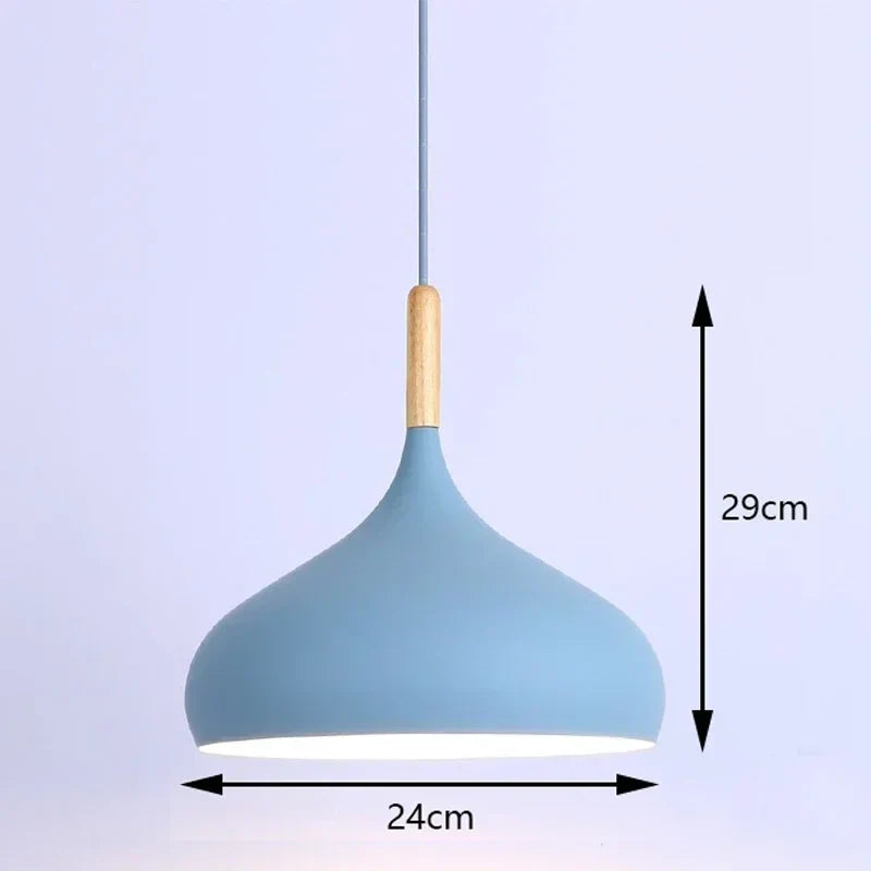 Aluminum Pendant Lamp with E27 Socket in 8 Modern Colors - Lamylie
