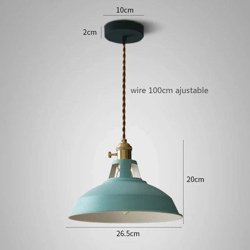 Aluminum Pendant Lamp with E27 Socket in 8 Modern Colors - Lamylie