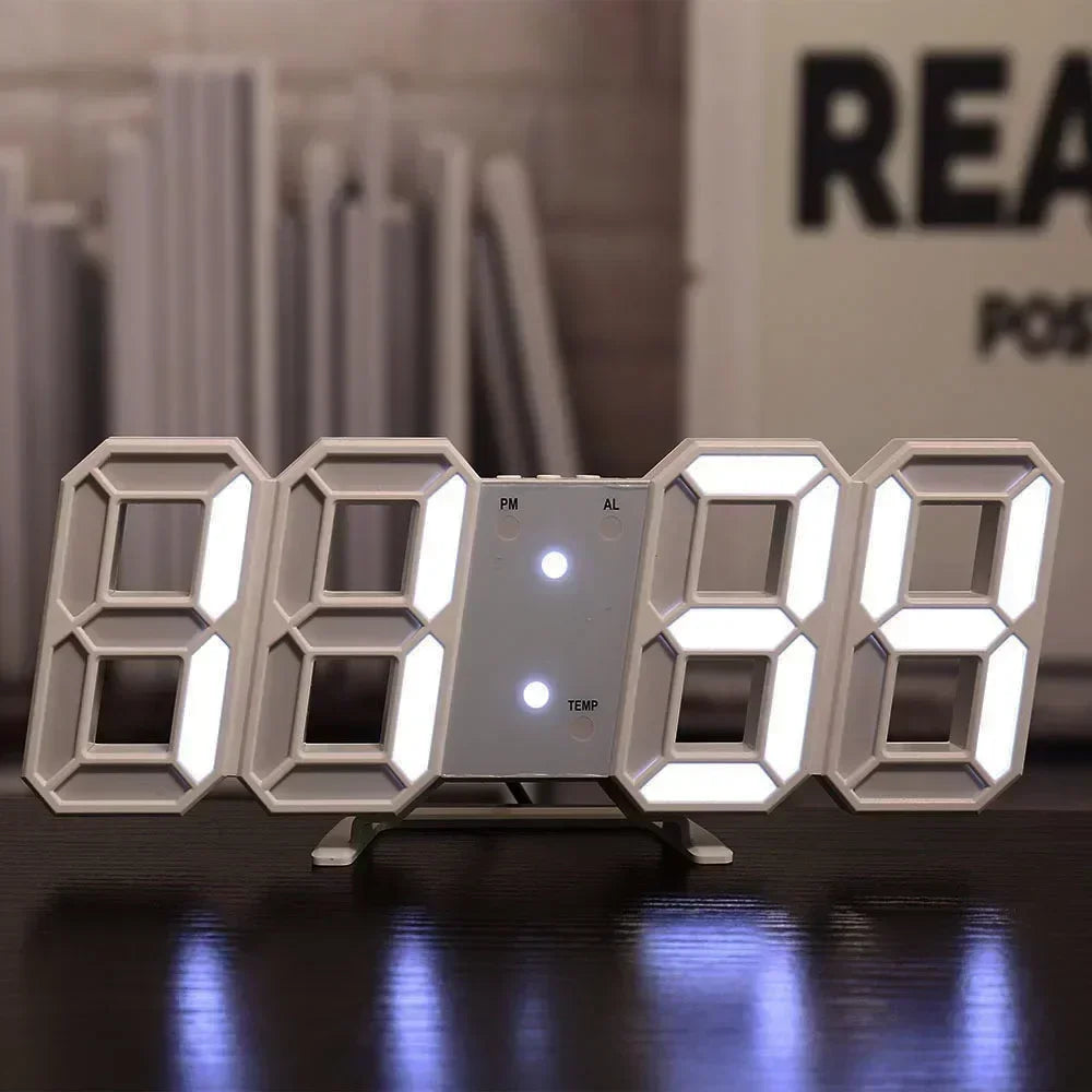 Reloj LED contemporáneo 3D para interiores y espacios de trabajo con estilo - Lamylie