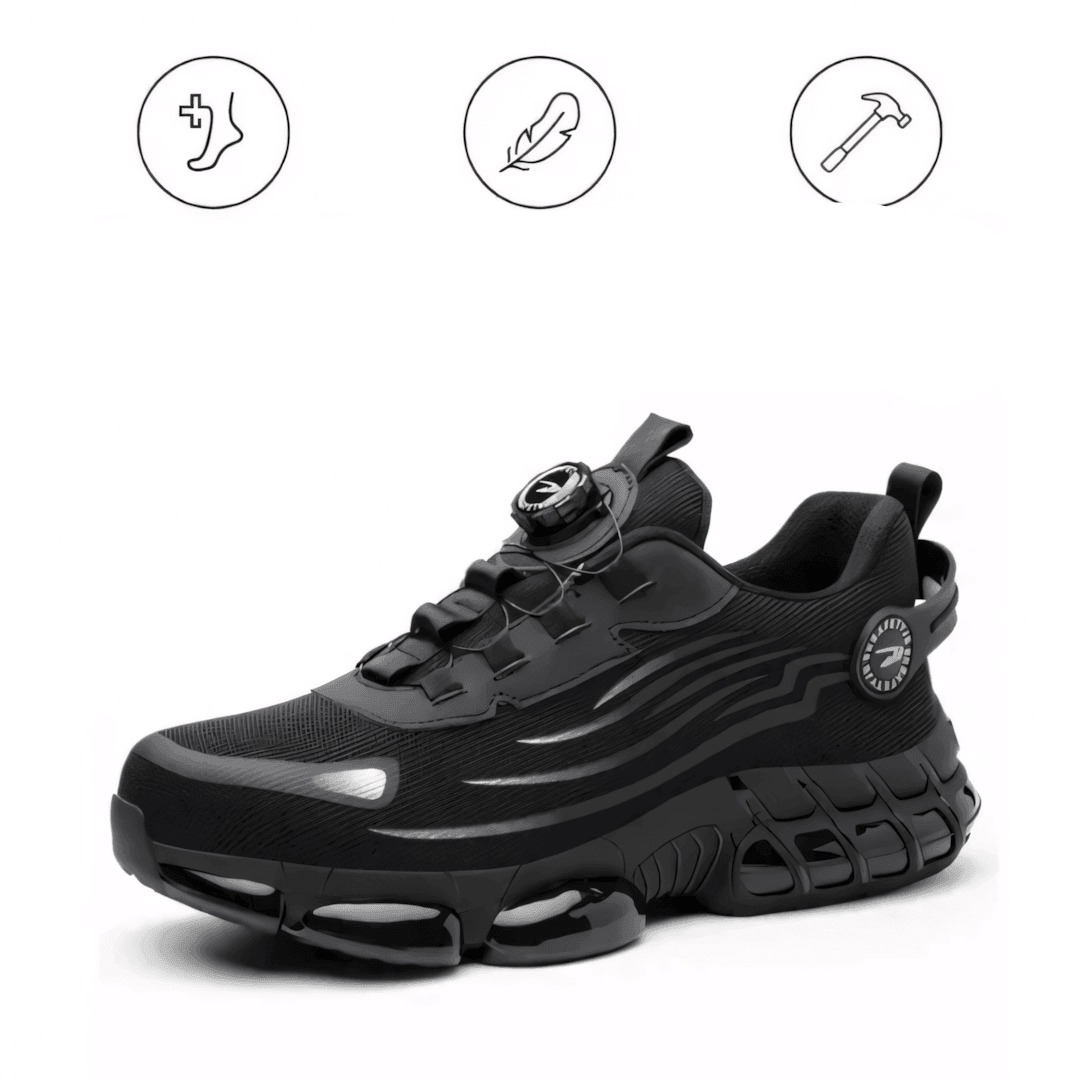SafeShoez-työjalkineet ortopedisella tuplateräskärjellä ja memory foam -mukavuudella