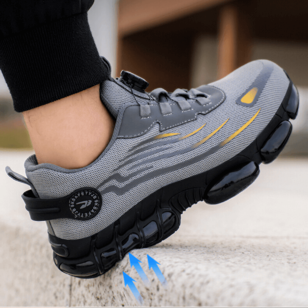 SafeShoez-työjalkineet ortopedisella tuplateräskärjellä ja memory foam -mukavuudella