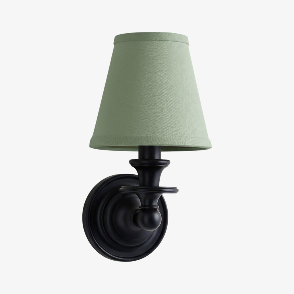Wall Lamp with Fabric Shade and Gooseneck Arm | Wrought Iron Fixture with Adjustable Reading Lamp - Lamylie