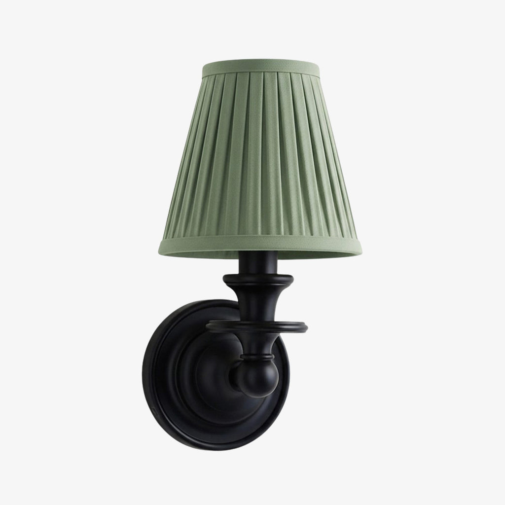 Wall Lamp with Fabric Shade and Gooseneck Arm | Wrought Iron Fixture with Adjustable Reading Lamp - Lamylie