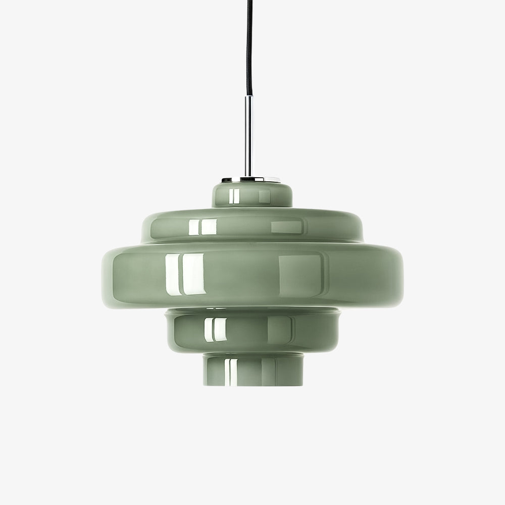 Colored Glass Pendant Lamp with Adjustable Suspension | Modern Light Point for Dining Room Kitchen Living Room - Lamylie