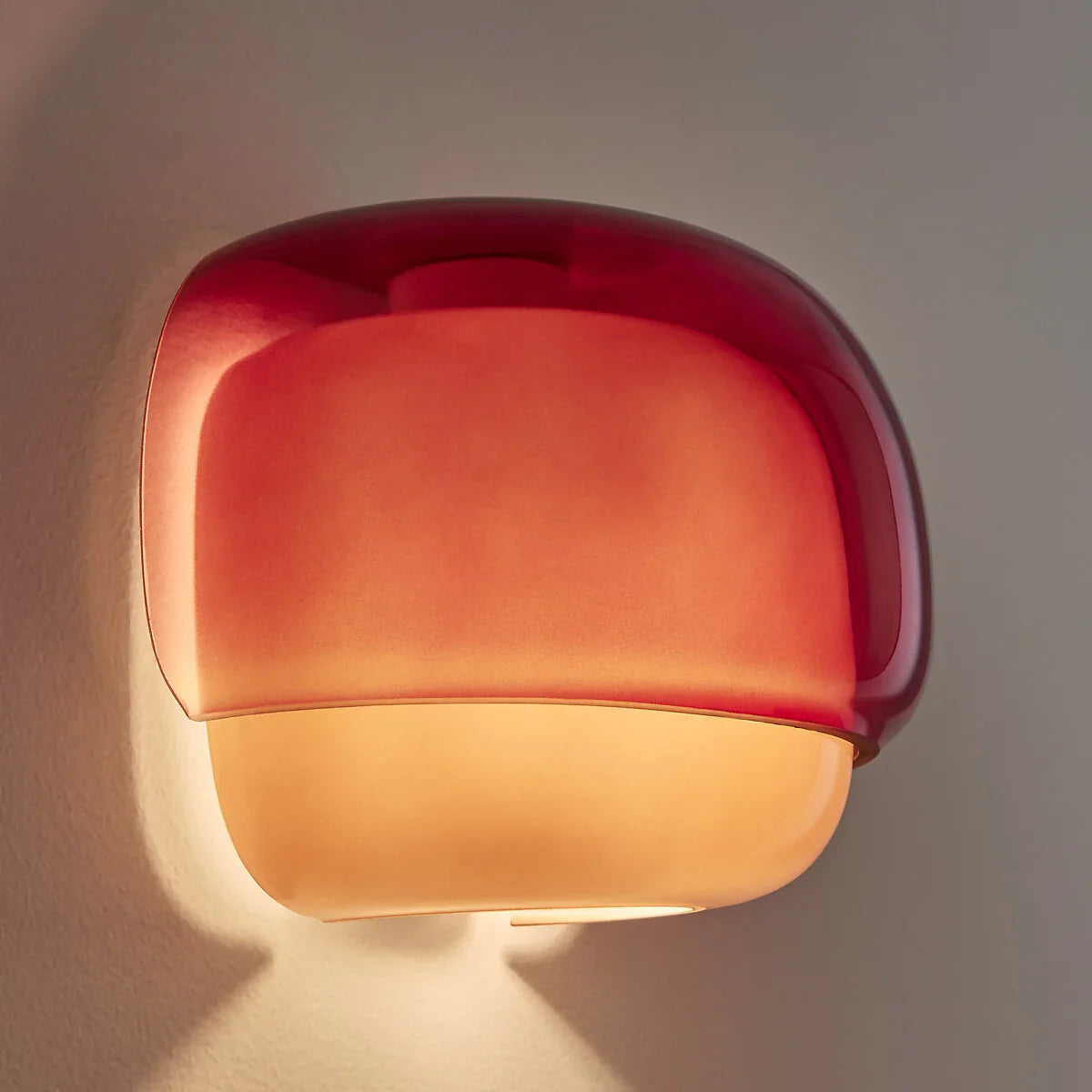Lampada da parete moderna in vetro con doppio paralume a forma di fungo | Accento colorato per camera da letto e corridoio - Lamylie