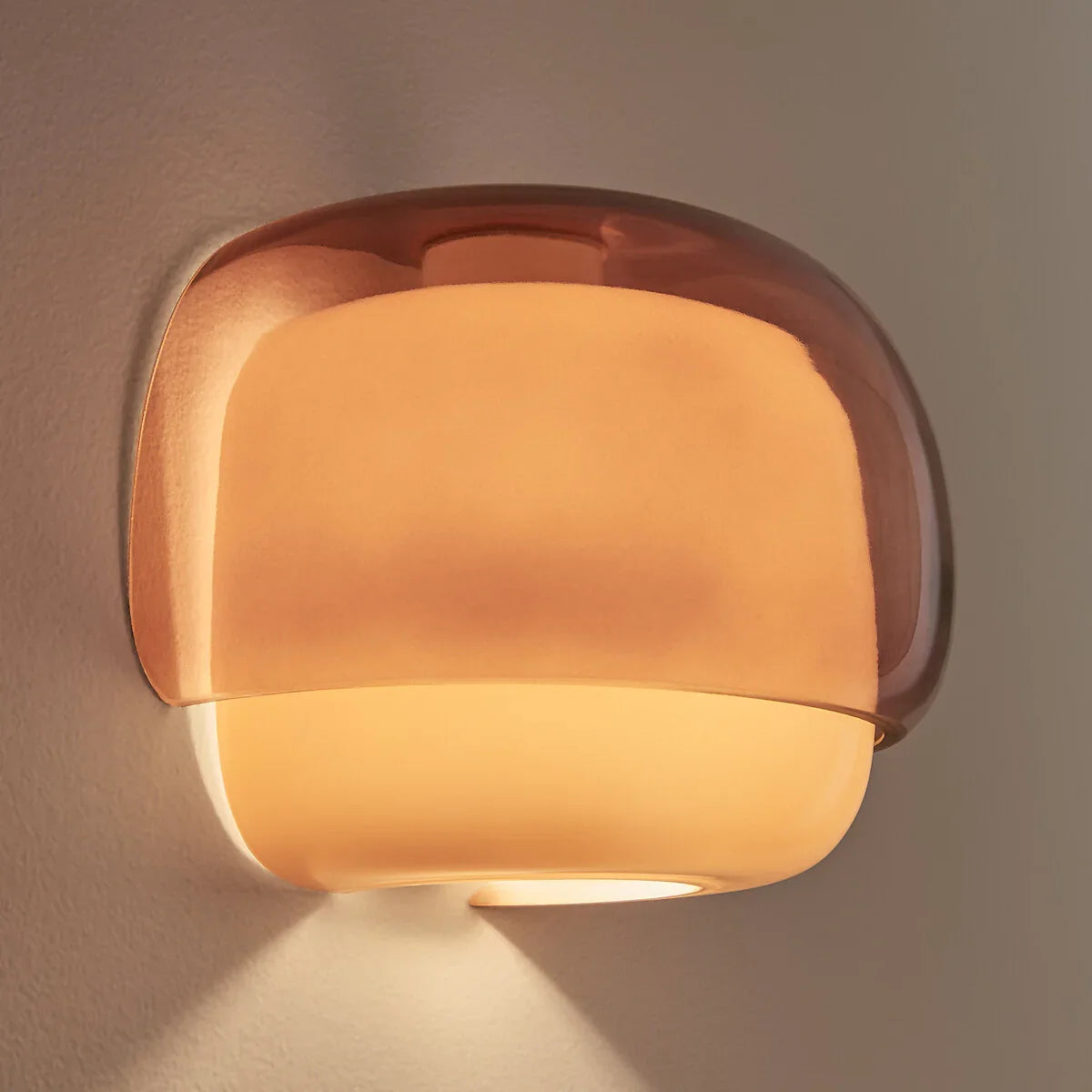 Lampada da parete moderna in vetro con doppio paralume a forma di fungo | Accento colorato per camera da letto e corridoio - Lamylie