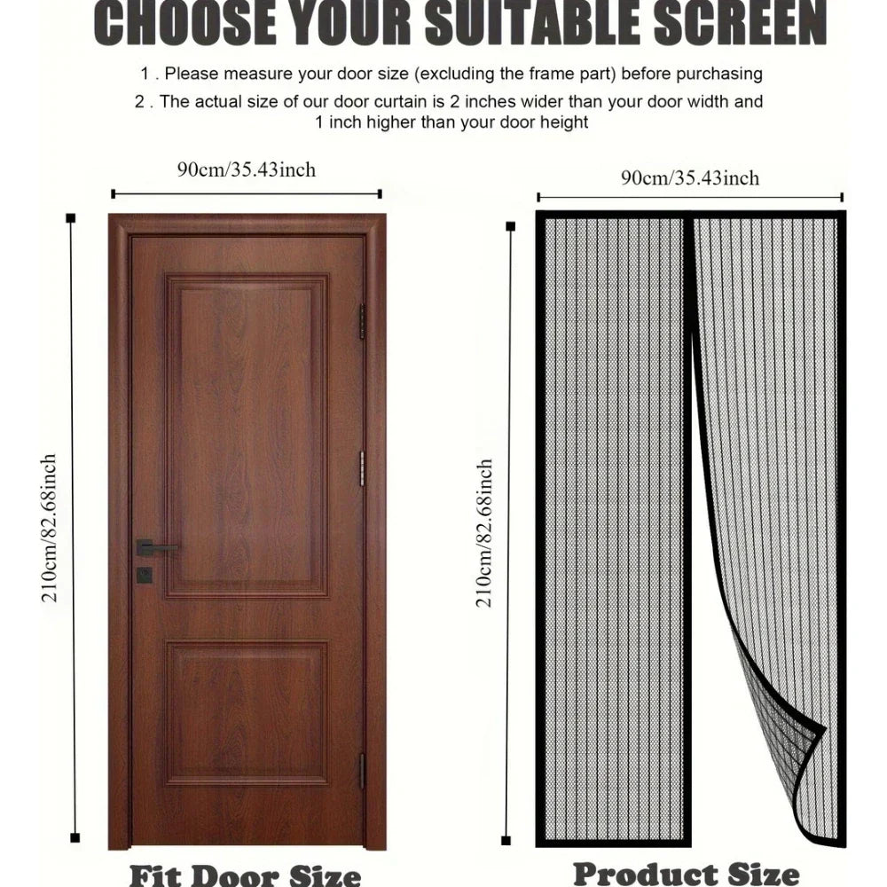 Dveřní závěs proti komárům BreezeAura 100x210 Cm — hands-free provedení