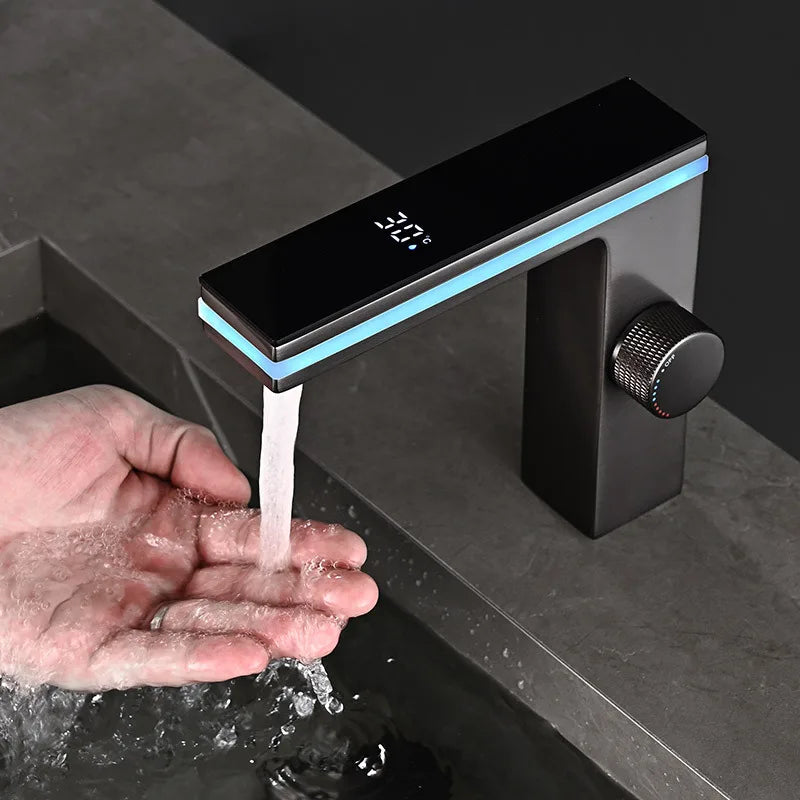 LED-kran for montering på servant med hydrogenerator - Lamylie