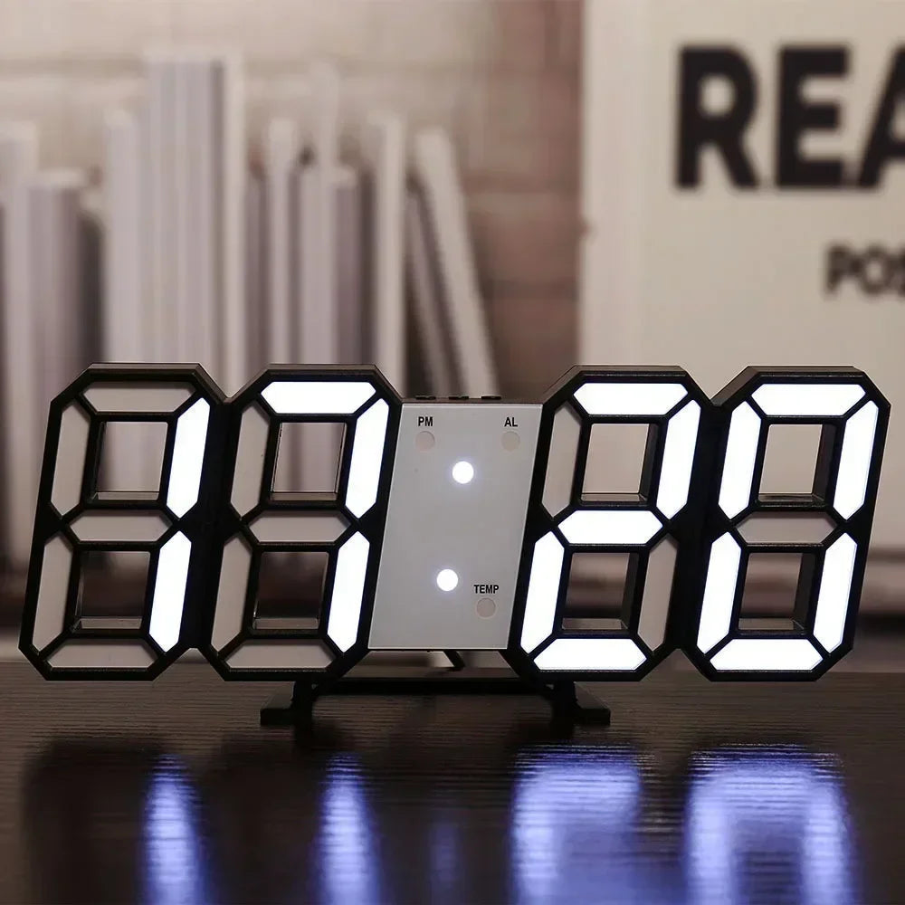 Reloj LED contemporáneo 3D para interiores y espacios de trabajo con estilo - Lamylie