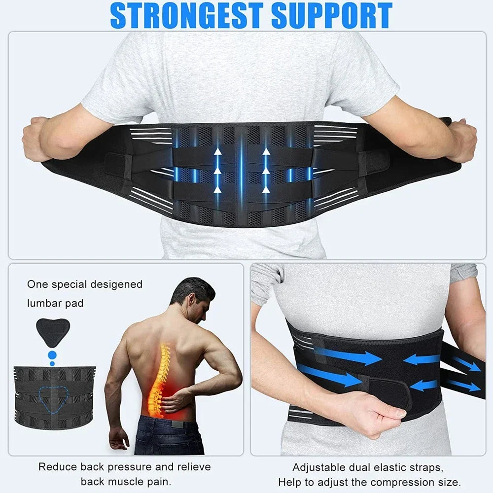Cinturón ergonómico de soporte lumbar - Faja ajustable para la espalda, comodidad en el trabajo y las actividades diarias - Lamylie