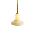 Lampă suspendată din sticlă, design industrial, chihlimbar și bej, dulie E26/E27 Ø30cm, pentru living, bucătărie și sufragerie - Lamylie