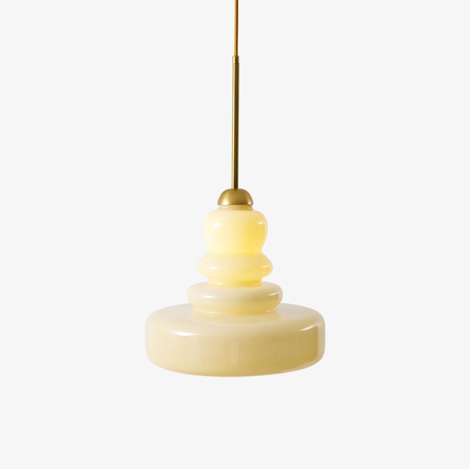 Lampă suspendată din sticlă, design industrial, chihlimbar și bej, dulie E26/E27 Ø30cm, pentru living, bucătărie și sufragerie - Lamylie