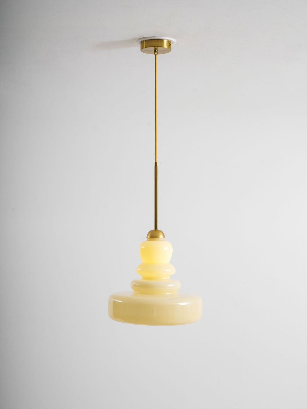 Lampă suspendată din sticlă, design industrial, chihlimbar și bej, dulie E26/E27 Ø30cm, pentru living, bucătărie și sufragerie - Lamylie