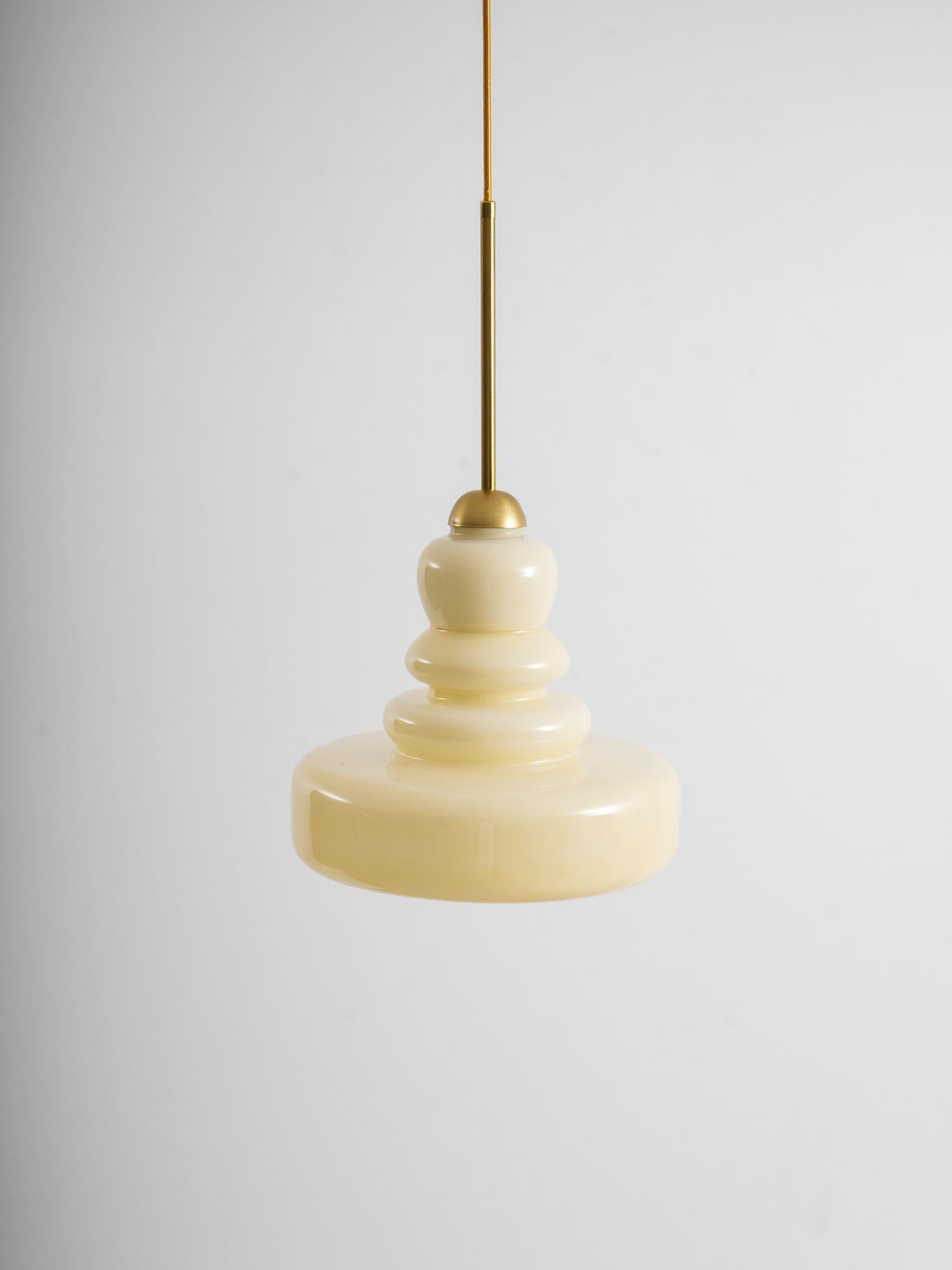Lampă suspendată din sticlă, design industrial, chihlimbar și bej, dulie E26/E27 Ø30cm, pentru living, bucătărie și sufragerie - Lamylie