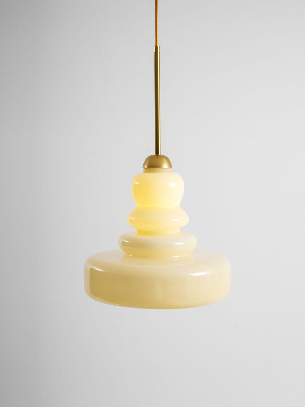 Lampă suspendată din sticlă, design industrial, chihlimbar și bej, dulie E26/E27 Ø30cm, pentru living, bucătărie și sufragerie - Lamylie