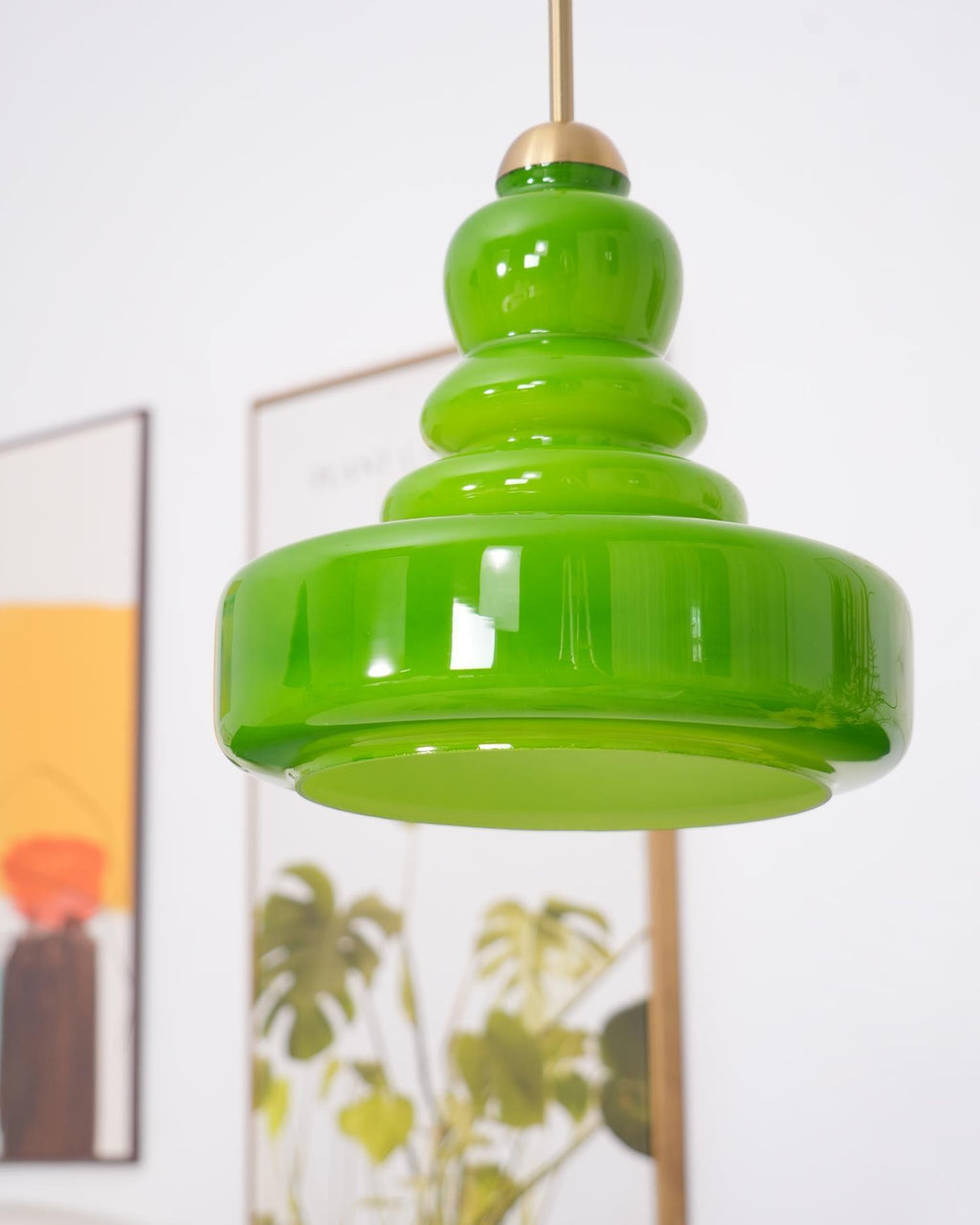 Lampă suspendată din sticlă, design industrial, chihlimbar și bej, dulie E26/E27 Ø30cm, pentru living, bucătărie și sufragerie - Lamylie