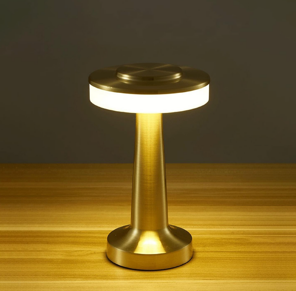 Kabellose LED-Akku-Tischlampe LuxeLamp - Dimmbar per Touch - Gold - Lamylie