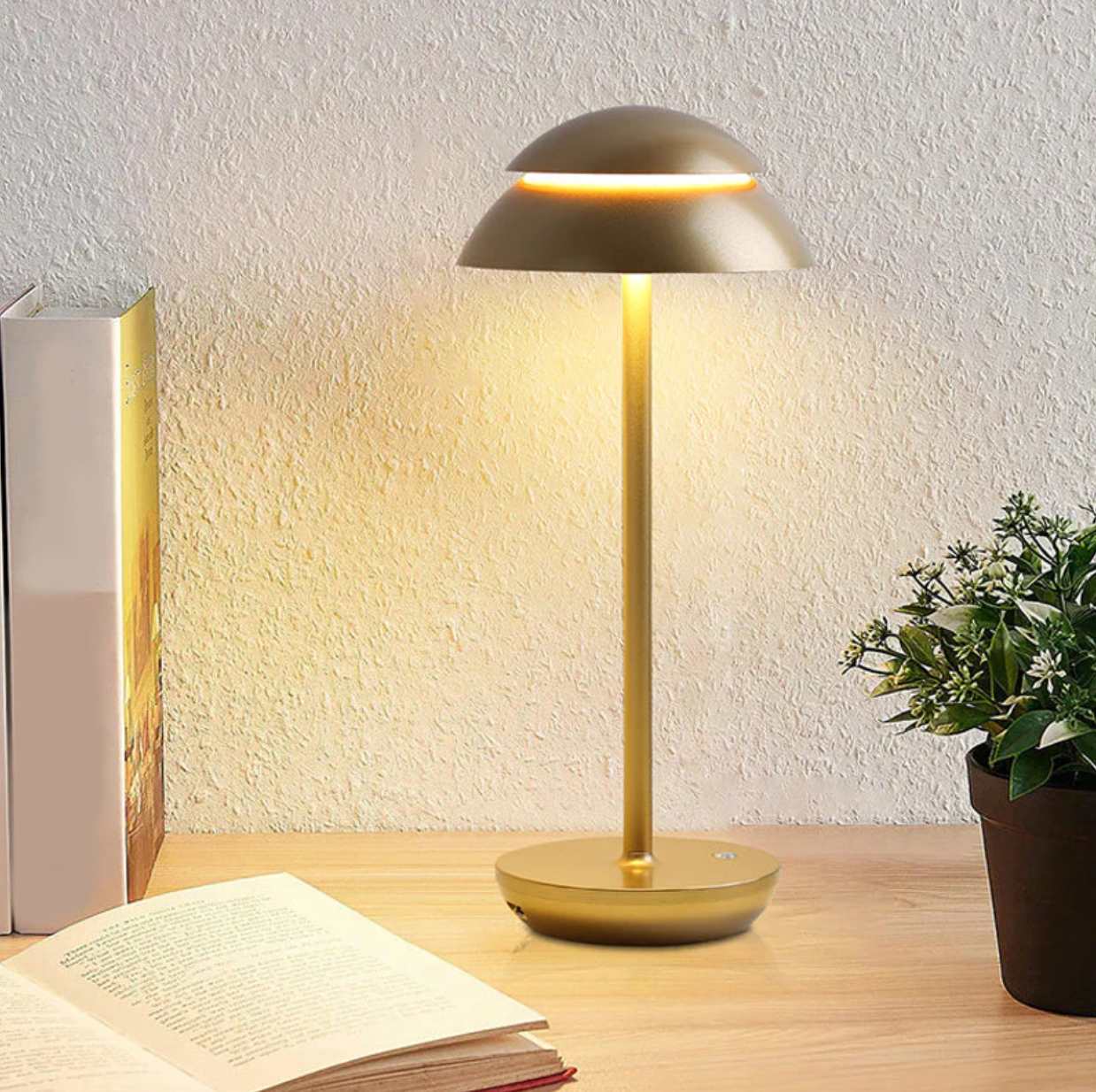 Wireless Dimmable LED Battery Table Lamp LuxeGlow - Modern via Touch | Living Room | Reading Lamp | Bedside Lamp - Lamylie