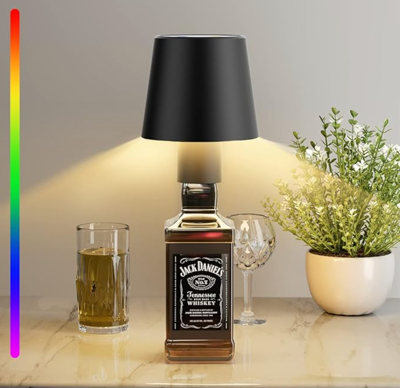 LuxeBottle – Kabellose LED-Tischlampe im Flaschendesign – Dimmbar | USB | Wohnzimmer | Dekoration – Lamylie