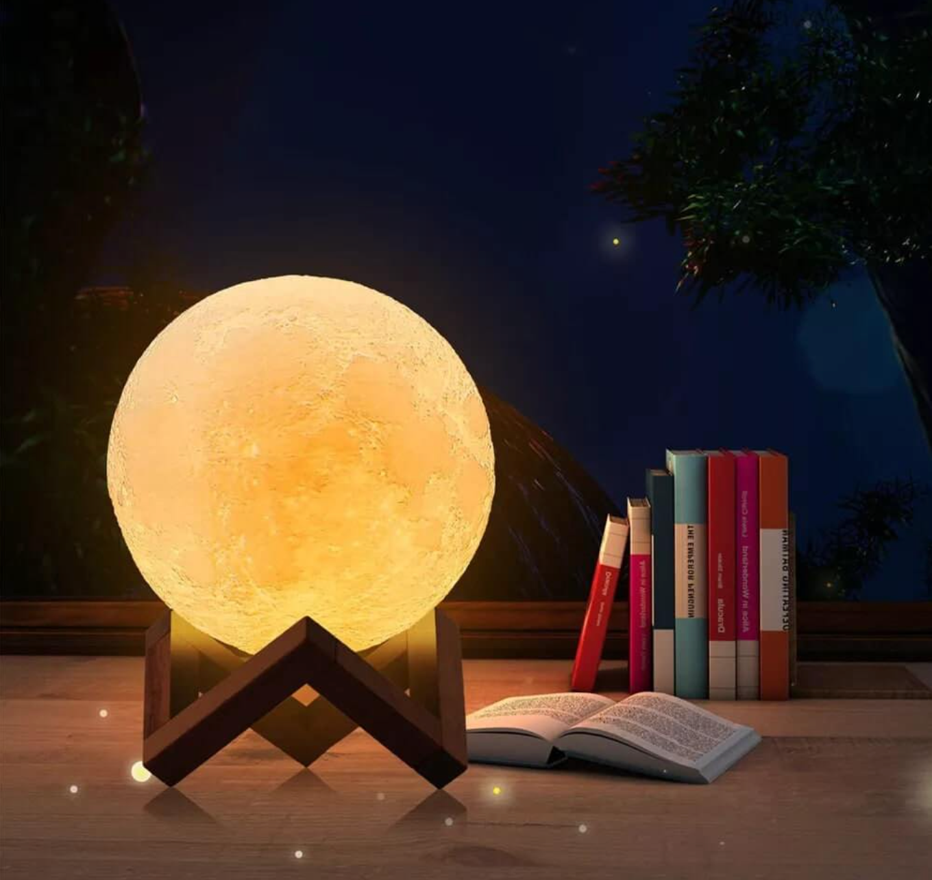 Wireless LED Rechargeable Table Lamp Magical Moon Lamp - Living Room | Nightstand Lamp - Lamylie