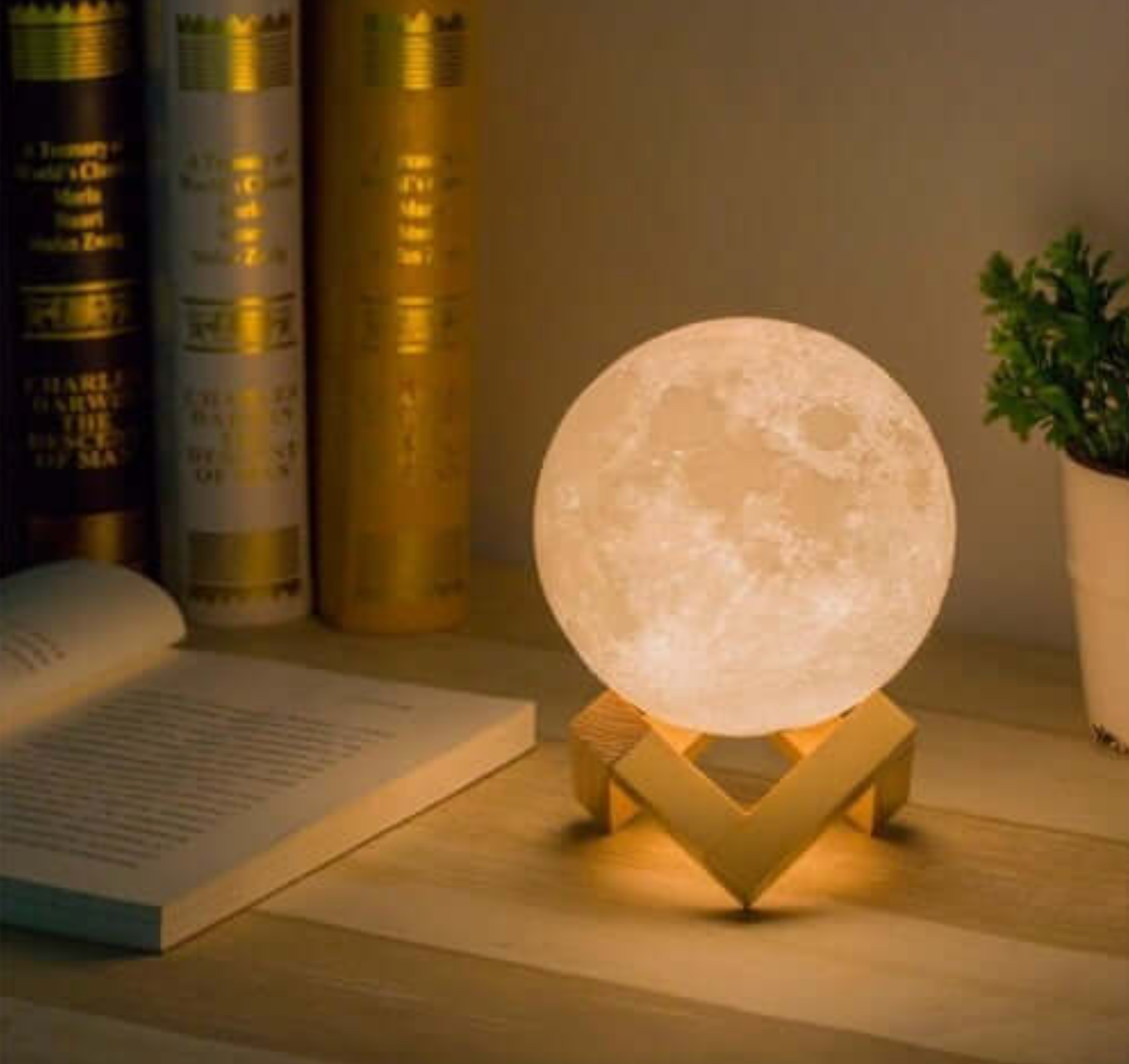 Wireless LED Rechargeable Table Lamp Magical Moon Lamp - Living Room | Nightstand Lamp - Lamylie