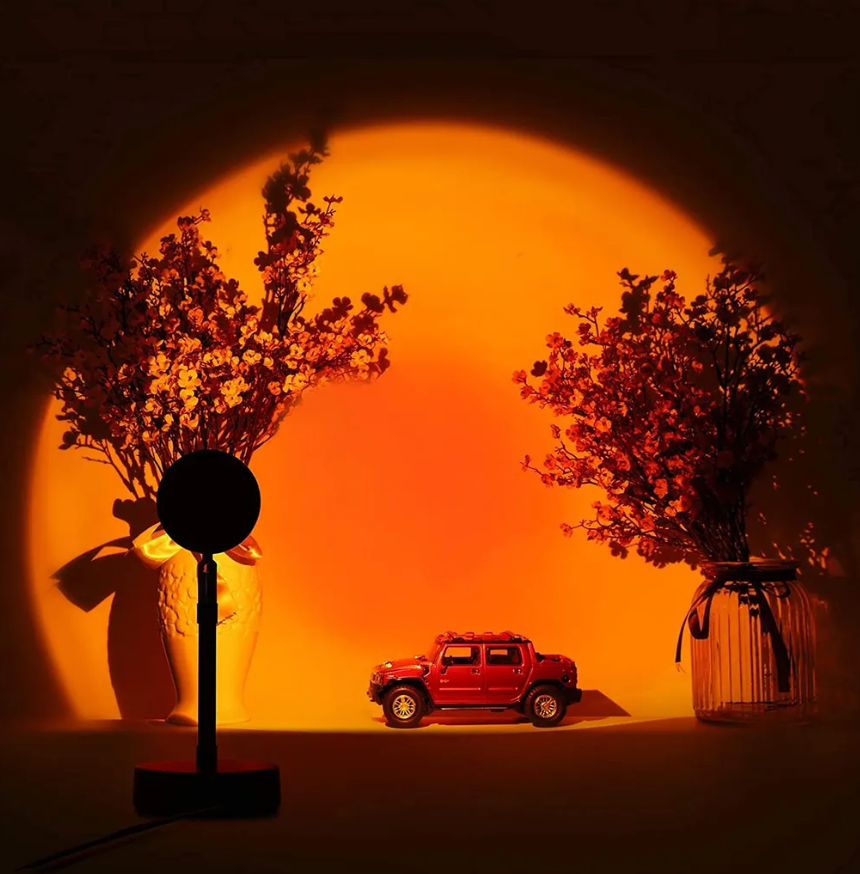 Sunset Lamp | 16 Colors + Remote Control LED Projector Table Lamp - USB Nightstand Lamps - Lamylie