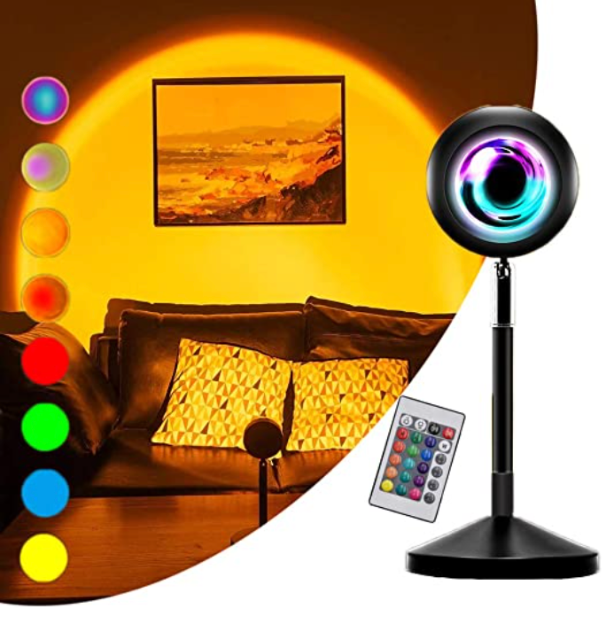 Sunset Lamp | 16 Colors + Remote Control LED Projector Table Lamp - USB Nightstand Lamps - Lamylie