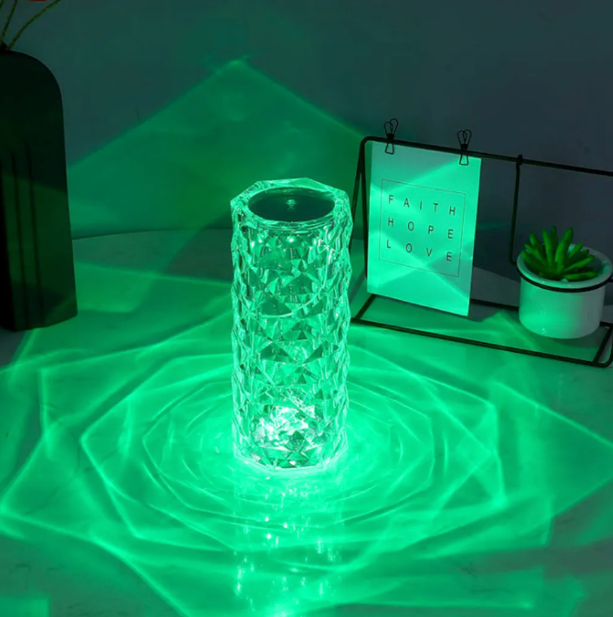 SparklingGlow | LED Crystal Touch Table Lamp with 16 Colors and Remote Control - Lamylie