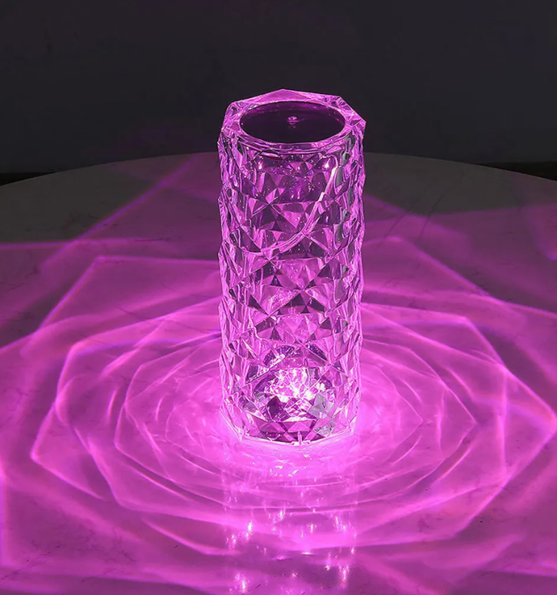 SparklingGlow | LED Crystal Touch Table Lamp with 16 Colors and Remote Control - Lamylie