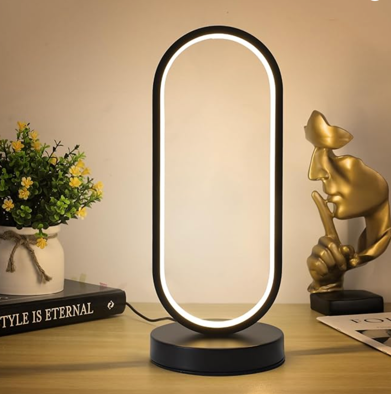OvalGlow | Dimmable Modern Touch Control LED Desk Lamp with 3 Colors - Lamylie