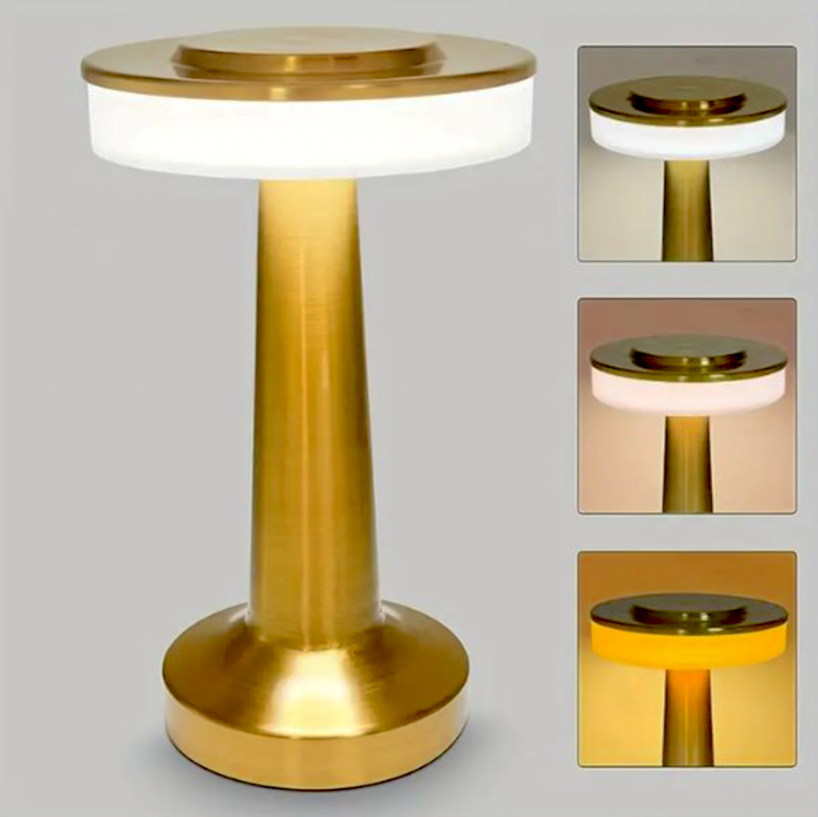 Kabellose LED-Akku-Tischlampe LuxeLamp - Dimmbar per Touch - Gold - Lamylie