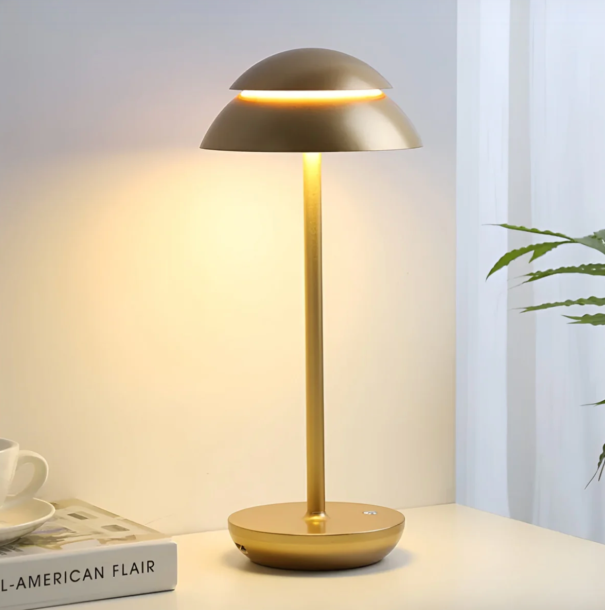 Wireless Dimmable LED Battery Table Lamp LuxeGlow - Modern via Touch | Living Room | Reading Lamp | Bedside Lamp - Lamylie