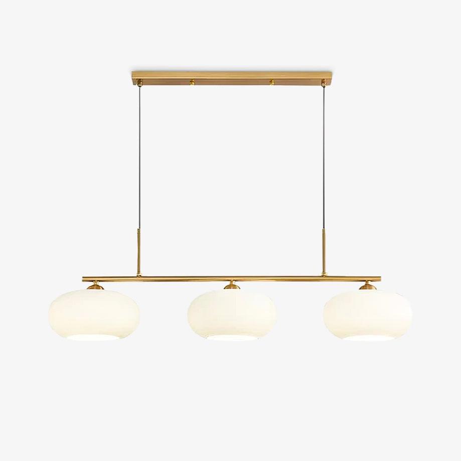 Design-Hängeleuchte mit 3 Glaskugelschirmen - Stilvolle Esszimmerbeleuchtung für Tisch und Kücheninsel - Verstellbar 150 cm - Nickel oder Gold - E26/E27 - Lamylie