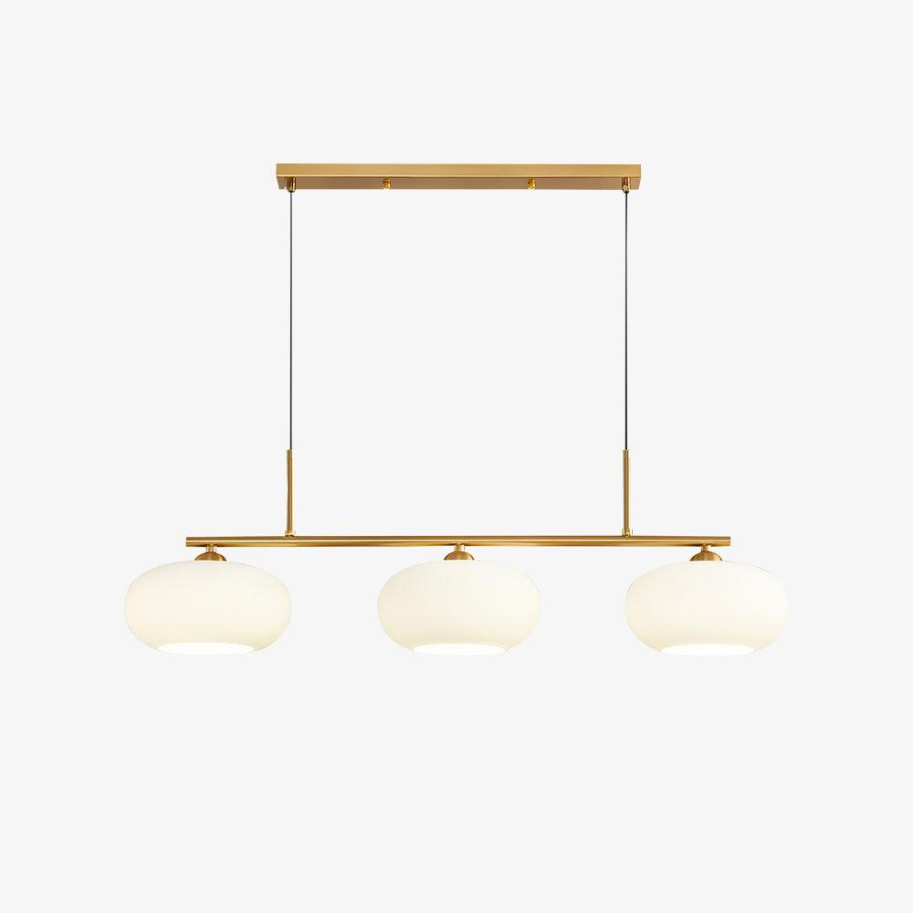 Design-Hängeleuchte mit 3 Glaskugelschirmen - Stilvolle Esszimmerbeleuchtung für Tisch und Kücheninsel - Verstellbar 150 cm - Nickel oder Gold - E26/E27 - Lamylie