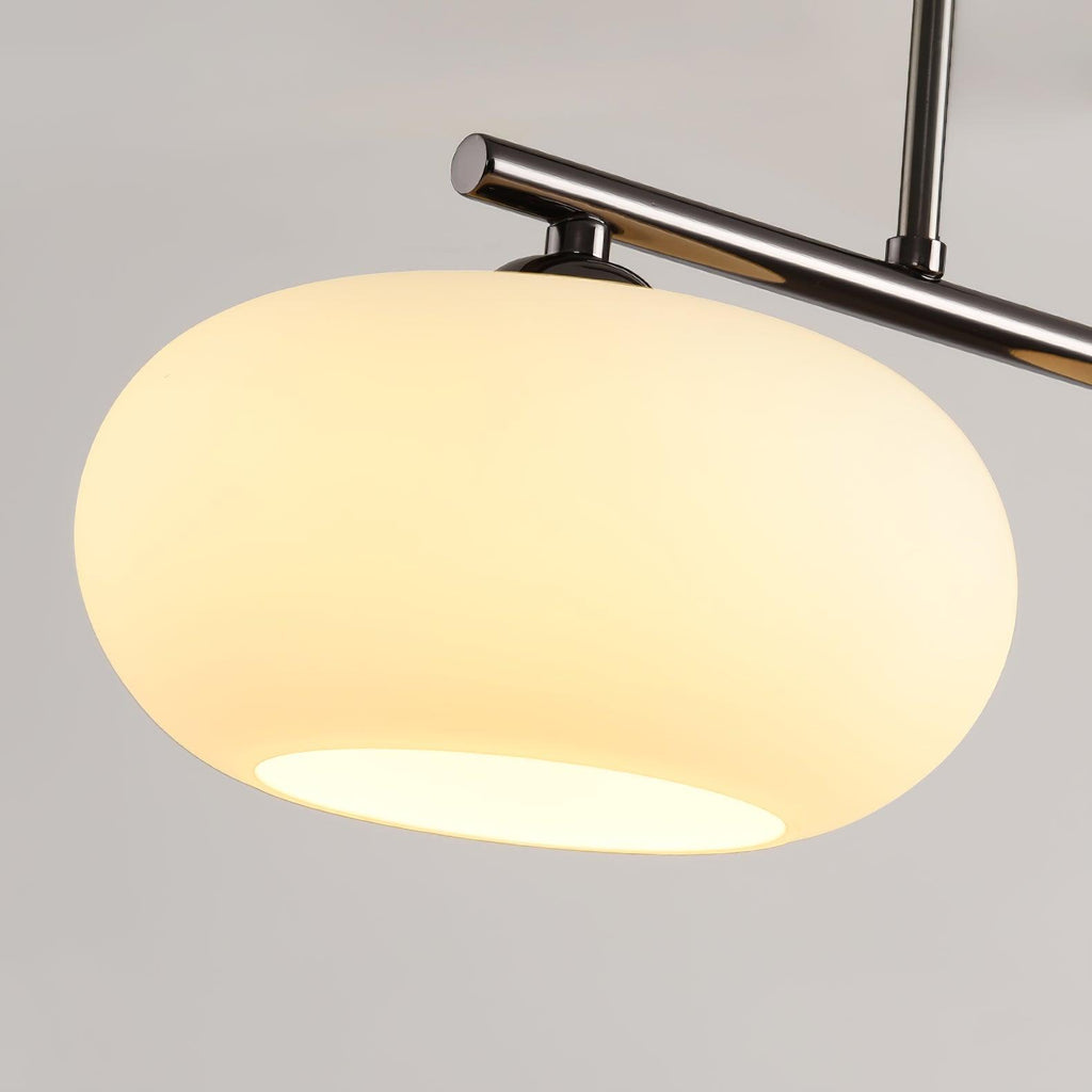 Design-Hängeleuchte mit 3 Glaskugelschirmen - Stilvolle Esszimmerbeleuchtung für Tisch und Kücheninsel - Verstellbar 150 cm - Nickel oder Gold - E26/E27 - Lamylie