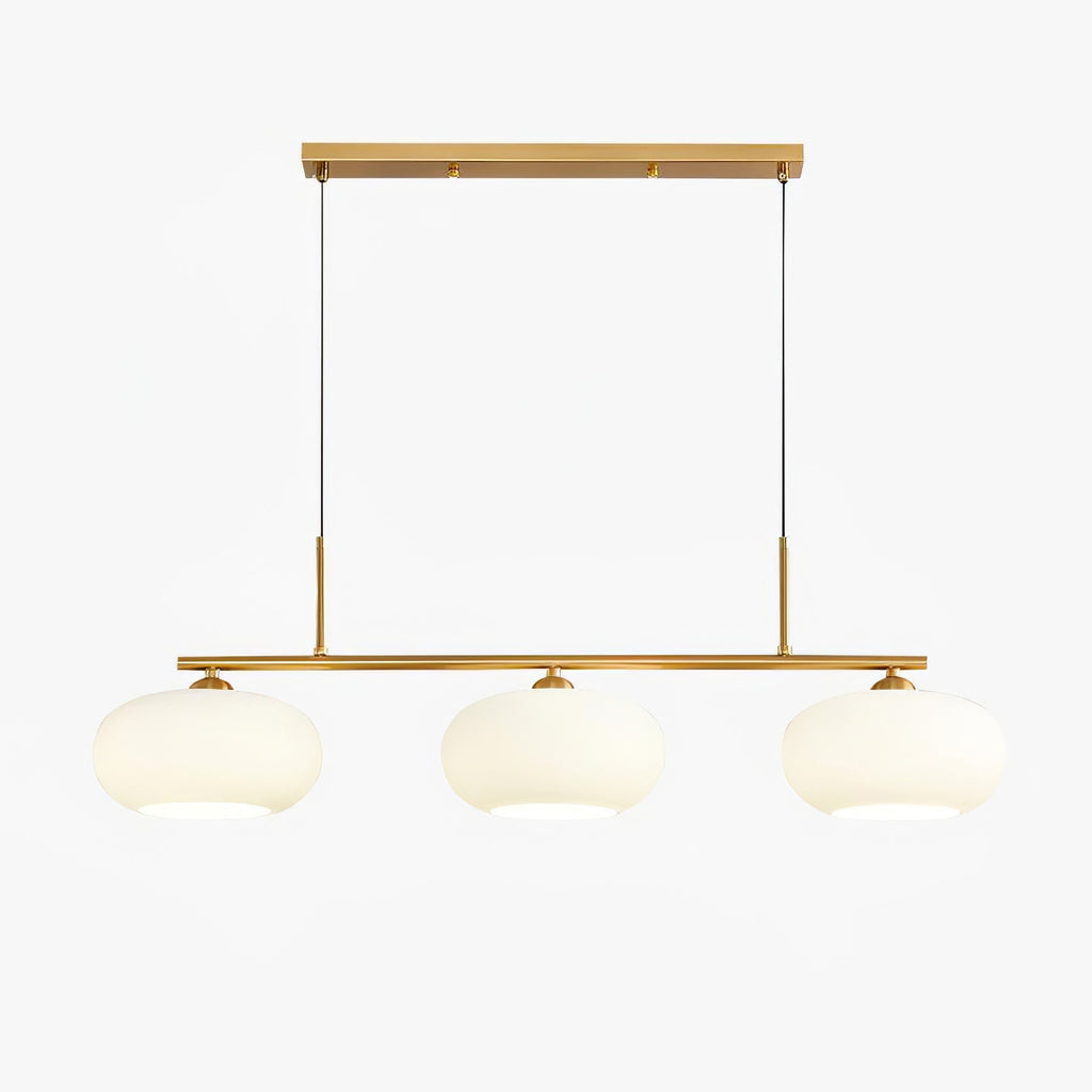 Design-Hängeleuchte mit 3 Glaskugelschirmen - Stilvolle Esszimmerbeleuchtung für Tisch und Kücheninsel - Verstellbar 150 cm - Nickel oder Gold - E26/E27 - Lamylie