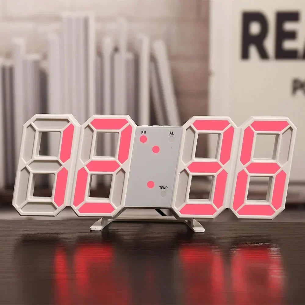Reloj LED contemporáneo 3D para interiores y espacios de trabajo con estilo - Lamylie