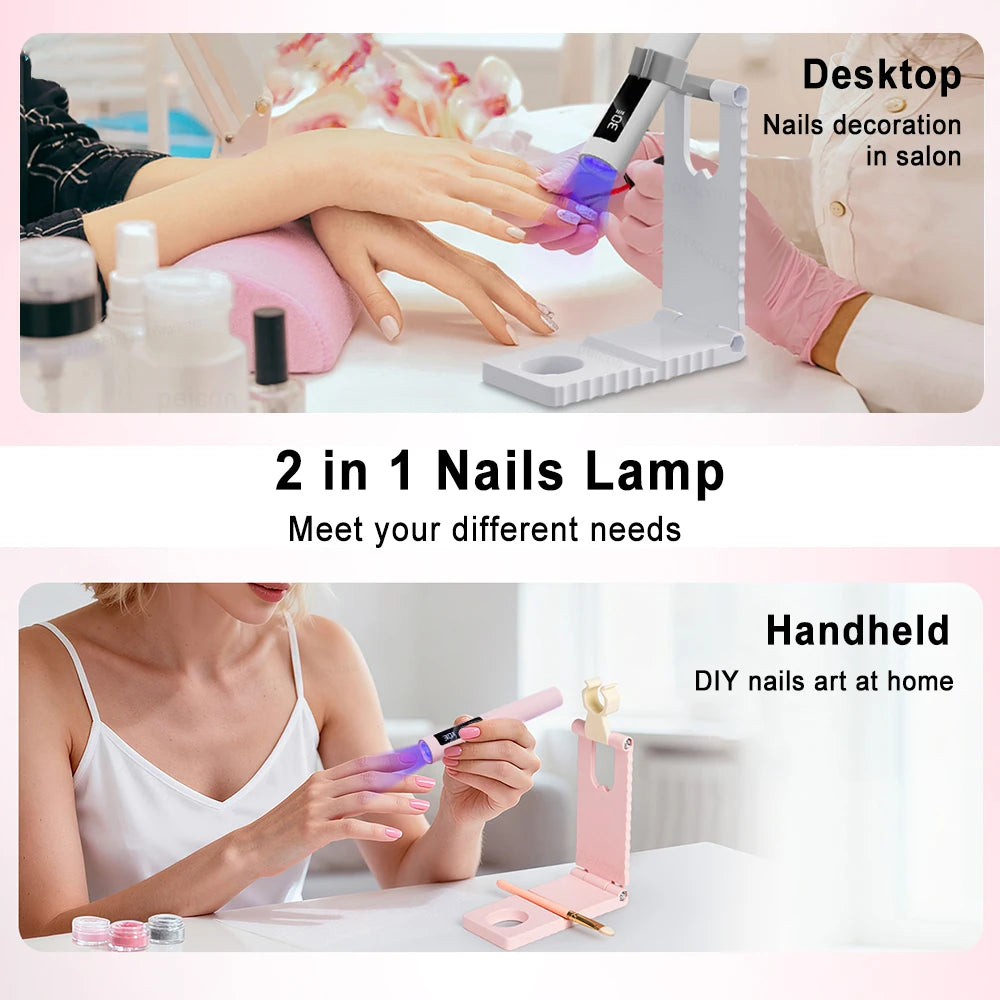 Wiederaufladbare UV-Nagellampe mit klappbarem Ständer - Lamylie