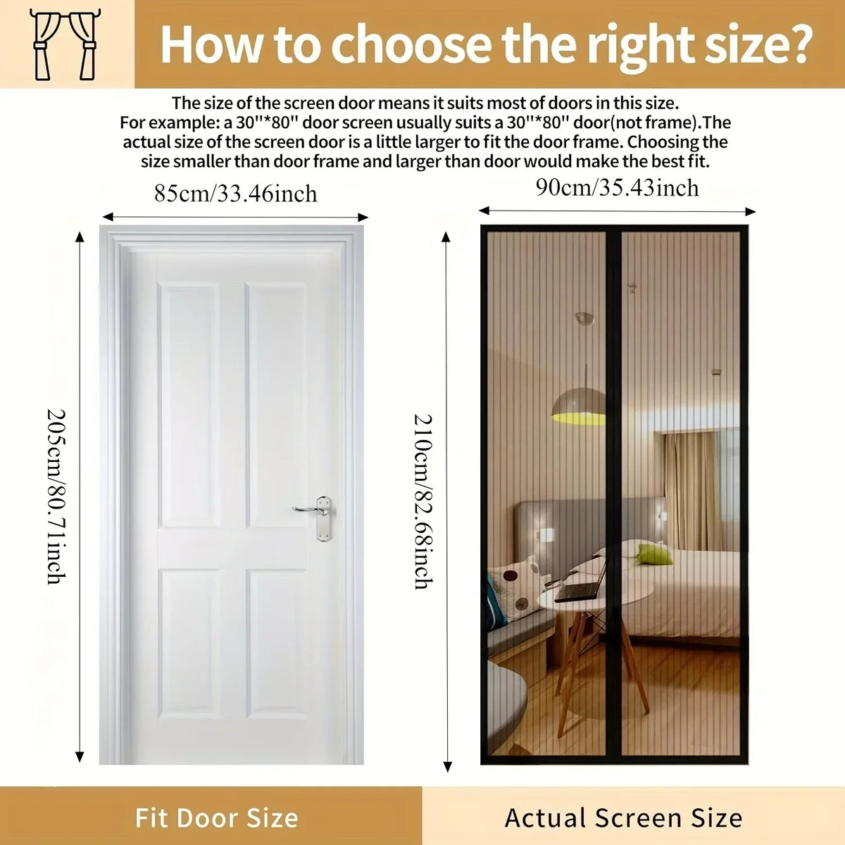 Dveřní závěs proti komárům BreezeAura 100x210 Cm — hands-free provedení