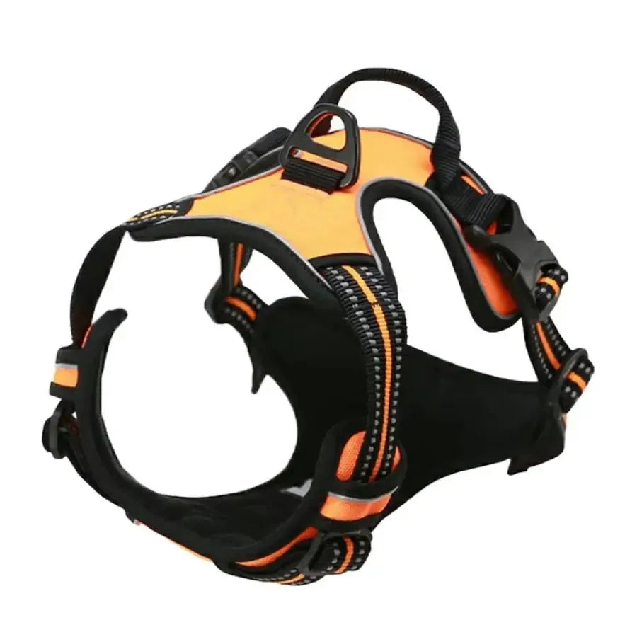 PawsLux Leather Dog Collar, Harness and Leash Set