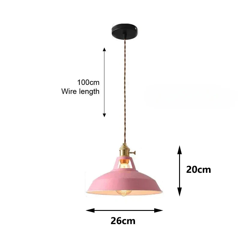 Aluminum Pendant Lamp with E27 Socket in 8 Modern Colors - Lamylie