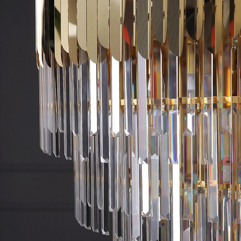 נברשת קריסטל Luminara – עיטורי קריסטל חתוכים, עיצוב עם שבירת אור