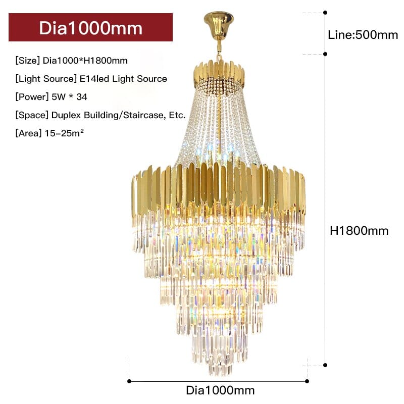 נברשת קריסטל Luminara – עיטורי קריסטל חתוכים, עיצוב עם שבירת אור