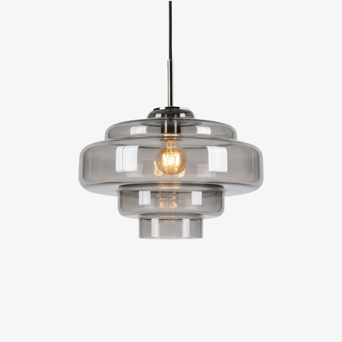 Colored Glass Pendant Lamp with Adjustable Suspension | Modern Light Point for Dining Room Kitchen Living Room - Lamylie