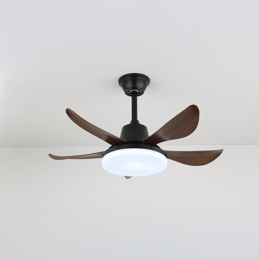 Ventilator de tavan cu iluminare, 91 cm | Design modern cu pale cu efect de lemn și LED | 6 viteze | Cu telecomandă - Lamylie