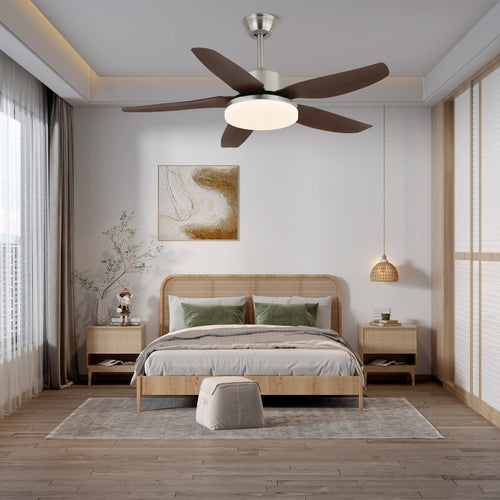 Ventilatore da soffitto Eland in legno con illuminazione Ø122cm - Lamylie