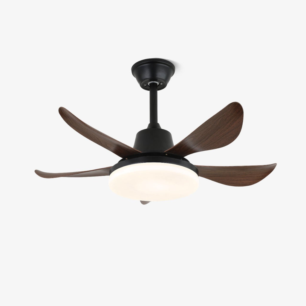 Ventilator de tavan cu iluminare, 91 cm | Design modern cu pale cu efect de lemn și LED | 6 viteze | Cu telecomandă - Lamylie