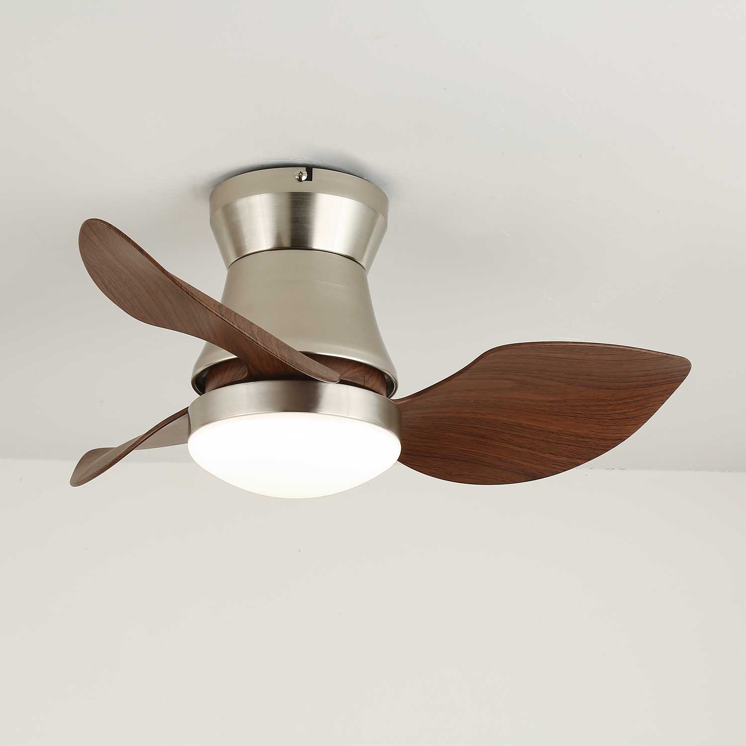 Modern mennyezeti ventilátor világítással | fa és fém, ø60×30cm - Lamylie