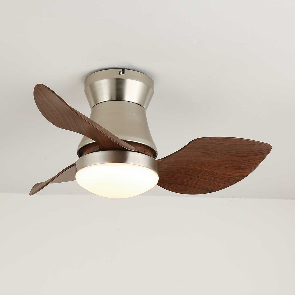 Modern mennyezeti ventilátor világítással | fa és fém, ø60×30cm - Lamylie