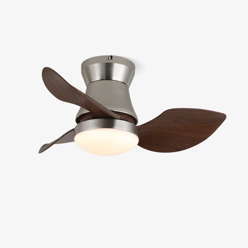 Modern mennyezeti ventilátor világítással | fa és fém, ø60×30cm - Lamylie